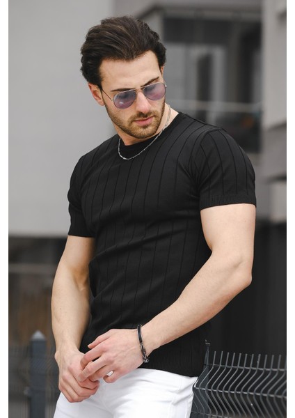 Ht 340006 Gizli Çizgili Bisiklet Yaka Erkek Triko Tshirt fiyatları