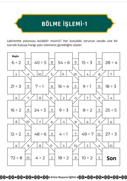 Labirentli Matematik Dört İşlem Seti 4 Kitap