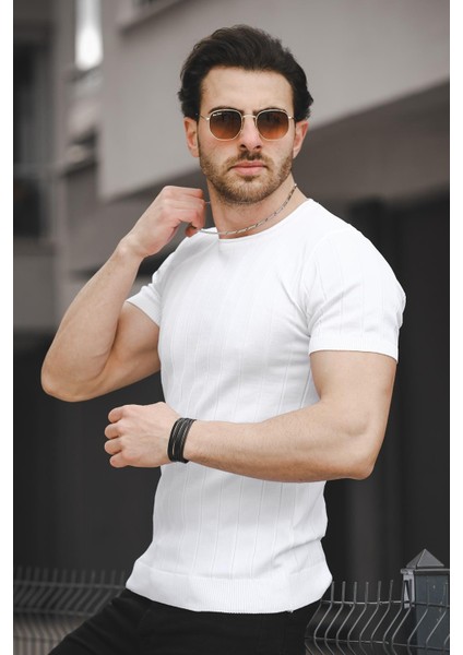 Ht 340006 Gizli Çizgili Bisiklet Yaka Erkek Triko Tshirt fiyatları