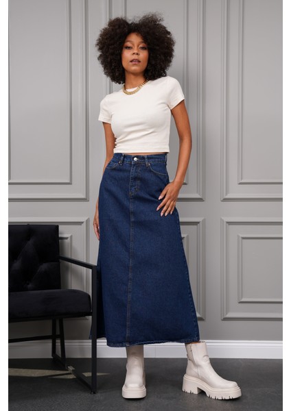 Kadın Maxi Boy Denim Etek