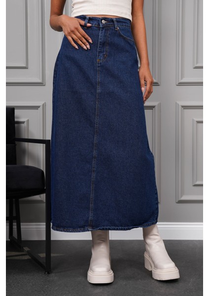 Kadın Maxi Boy Denim Etek