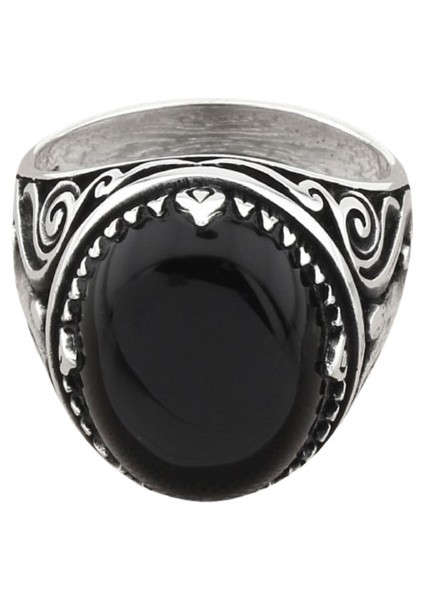 Erkek Yüzük Gümüş 925 Ayar Oniks Taşlı modelleri