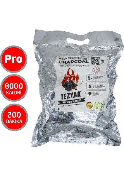 Pro Tek Kibritle Yanan Mangal Kömürü 200DK (2kg Paket)