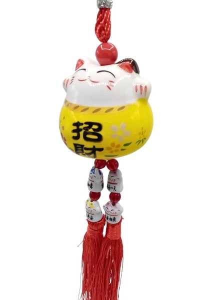 Feng Shui Maneki Neko Şans Kedisi Sarı No.4