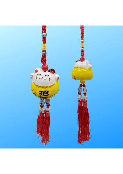 Feng Shui Maneki Neko Şans Kedisi Sarı No.4