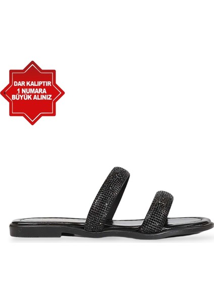 1884-246016 Kadın Günlük ve Abiye Taşlı Terlik - NKT01884-SIYAH-36 modelleri