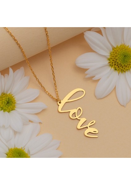 925 Ayar Gümüş Love Kolye modelleri