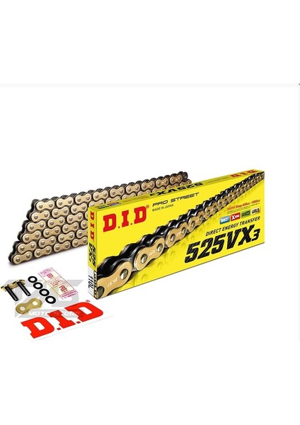 Dıd Kawasaki Ninja ZX-10RR (2016-2020) 525-114 Bakla Vx3 Zincir Gold Renk modelleri
