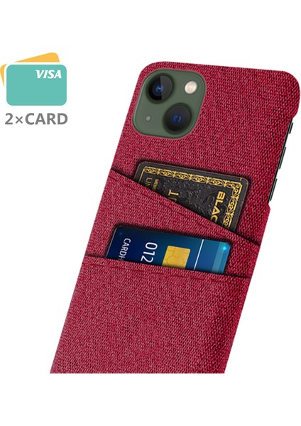 iPhone15 Plus Için Ince Telefon Kasası Artı Sert Pc+Çift Kart Tutucu-Kırmızalı Bez Anti Drop Telefon Kapağı (Yurt Dışından) fiyatları