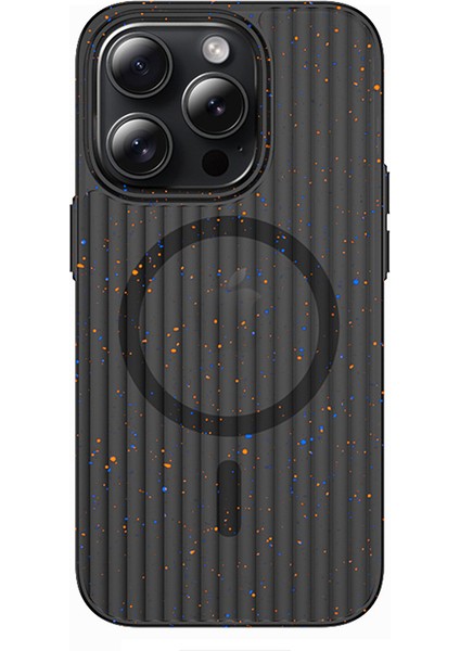 iPhone15 Pro Case Telefon Kapağı Magsafe Splash Mürekkep Olumlu Doku Pc Kabuk Matte Siyah ile Uyumlu (Yurt Dışından)
