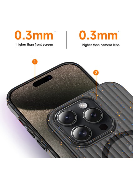 iPhone15 Pro Case Telefon Kapağı Magsafe Splash Mürekkep Olumlu Doku Pc Kabuk Matte Siyah ile Uyumlu (Yurt Dışından) fiyatları