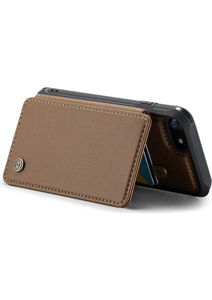 iPhone6/6s/7/8/se (2020)/SE (2022) Kılıf Kartı Tutucu Telefon Kickstand Cover-Brown (Yurt Dışından)