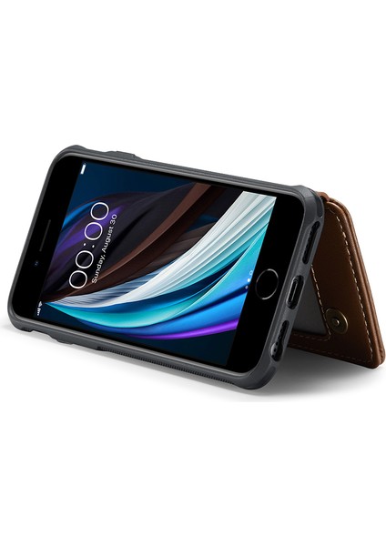 iPhone6/6s/7/8/se (2020)/SE (2022) Kılıf Kartı Tutucu Telefon Kickstand Cover-Brown (Yurt Dışından)