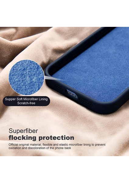 iPhone14 Plus Içinsıvı Silikon Kasa Artı Manyetik Halka Telefon Kabuğu Gizli Kickstand Kapak-Navy Mavi (Yurt Dışından) modelleri
