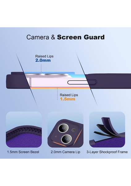 iPhone14 Manyetik Telefon Kılıfı Gizli Kickstand Koruyucu Kapak Şok Geçirmez Sıvı Silikon Kabuk-Moral (Yurt Dışından) fırsatları