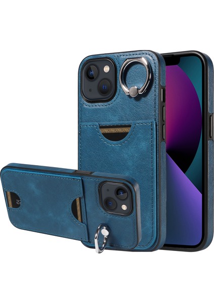 iPhone13 Kart Pu Pu Pu Pu Tpu Anti-Drop Kickstand Telefon Geri Kapak-Mavi (Yurt Dışından) fiyatları