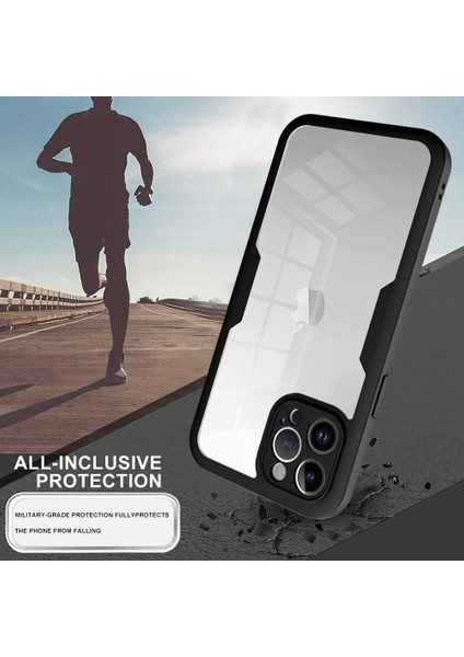 iPhone15 Pro Max Şeffaf Telefon Kılıfı Akrilik+Tpu Pet Ekran Koruyucu-Kırmızı ile Tam Koruma Kapağı (Yurt Dışından) fiyatları