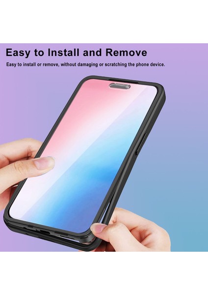 iPhone15 Pro Max Şeffaf Telefon Kılıfı Akrilik+Tpu Pet Ekran Koruyucu-Kırmızı ile Tam Koruma Kapağı (Yurt Dışından) fırsatları