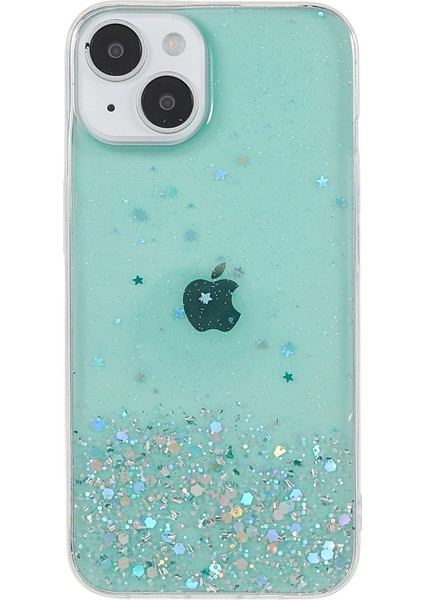iPhone15 Plus Case Starry Sky Sparkle Epoxy Yumuşak Tpu Telefon Kapak Yeşil (Yurt Dışından)