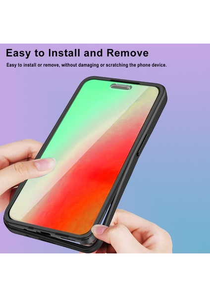 iPhone15 Plus Için Akrilik+Tpu Telefon Kılıfı Plus Dahili Ekran Koruyucu Kırmızılı Tam Sarılı Koruma Kapağı (Yurt Dışından)