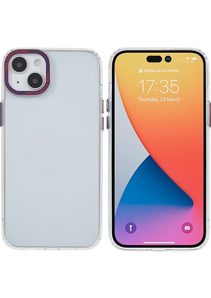 iPhone15 Koruyucu Tpu+Akrilik Kristal Berraklığında Telefon Kabuğu-Karanlık Mor Için (Yurt Dışından)