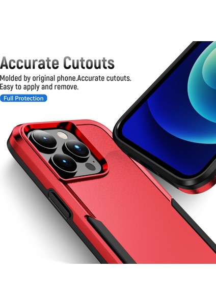 Apple iPhone 15 Pro Pc+Tpu Şok Geçirmez Telefon Kasası Anti-Drop Geri Koruyucu Kapak-Kırmızı+Siyah (Yurt Dışından) fırsatları