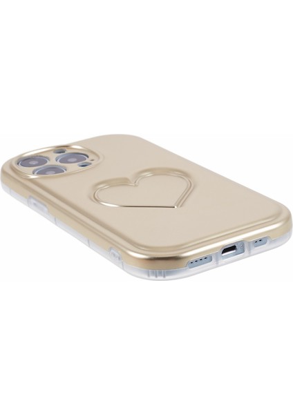 Apple iPhone14 Pro Max Case Imd Tpu Kapağı 3D Effect Love Heart-Gold (Yurt Dışından)