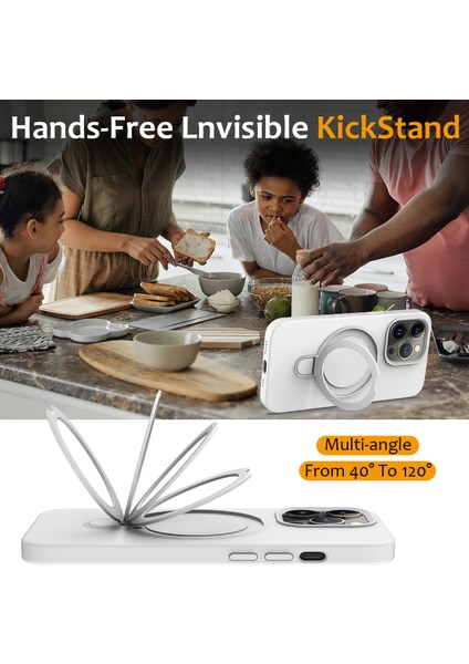 İPhone 14 Pro Max Kickstand Case PC+Silikon Kapağı Magsafe-White ile Uyumlu (Yurt Dışından) indirimleri
