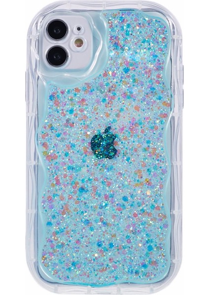Apple iPhone12 Için Jtw Serisi Parlak Pullar Epoksi Koruyucu Telefon Kapak Baby Blue (Yurt Dışından)