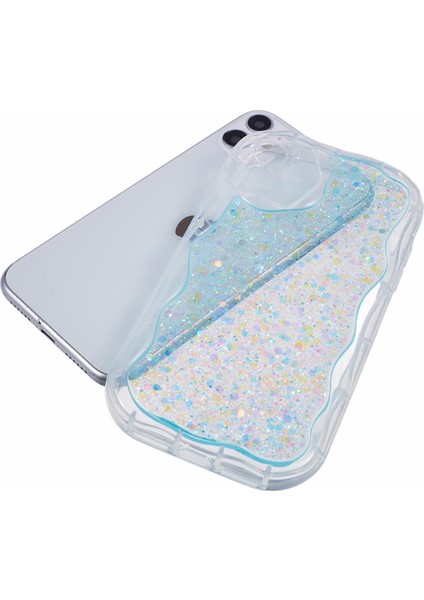 Apple iPhone12 Için Jtw Serisi Parlak Pullar Epoksi Koruyucu Telefon Kapak Baby Blue (Yurt Dışından)