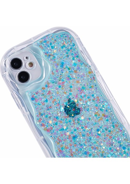 Apple iPhone12 Için Jtw Serisi Parlak Pullar Epoksi Koruyucu Telefon Kapak Baby Blue (Yurt Dışından)