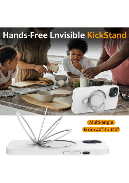 Apple iPhone14 Plus Kickstand Case Pc+Silikon Telefon Kapağı Magsafe-White ile Uyumlu (Yurt Dışından) indirimleri