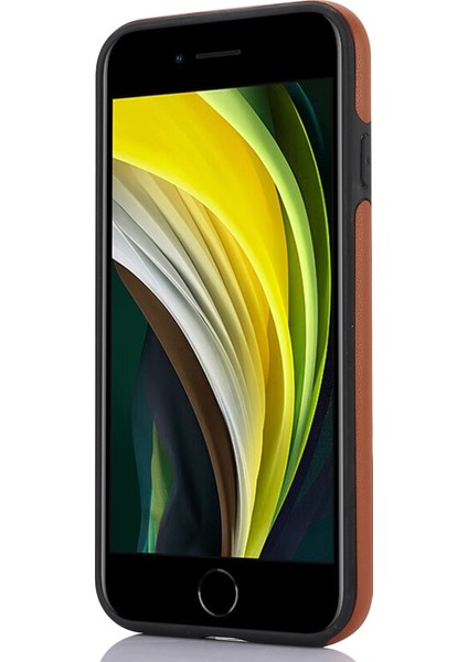 Apple iPhone7/8/se (2020)/SE (2022) Cep Telefon Kılıfı Pu Deri+Tpu Logo Window-Brown (Yurt Dışından)