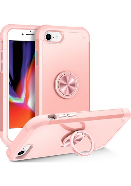 Apple iPhone7/8/ Kickstand Pc+Tpu Telefon Koruyucusu ile Arka Kapak Vaka Golü Altın (Yurt Dışından)