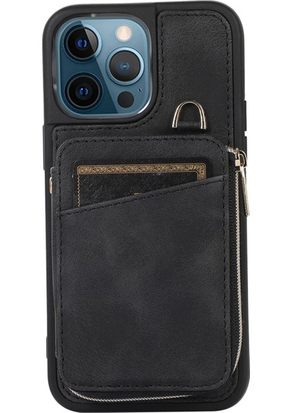 Apple iPhone12/12 Pro Cep Telefonu Kılıfı Pu Deri+Tpu Yumru Köpek Kapağı Black (Yurt Dışından)
