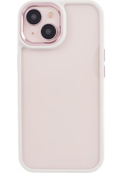 Apple iPhone14 Case Tpu+Pc Kırpma Dayanıklı Akıllı Telefon Kapağı Metal Düğme-Beyaz (Yurt Dışından) modelleri