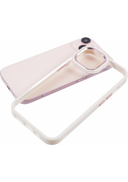 Apple iPhone14 Case Tpu+Pc Kırpma Dayanıklı Akıllı Telefon Kapağı Metal Düğme-Beyaz (Yurt Dışından) fırsatları
