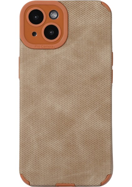Apple iPhone13 Için Morandi Tarzı Cep Telefonu Kapağı Tpu+Pu Deri Kabuk-Kahverengi (Yurt Dışından)