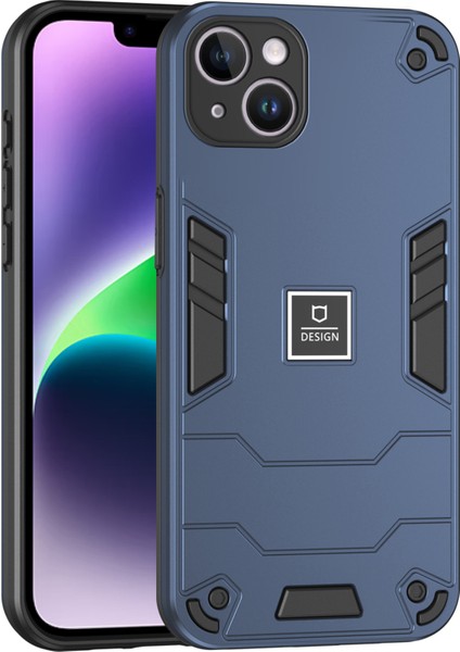 Apple iPhone14 Plus Telefon Kasası Koruyucu Sağlam Pc+Tpu Arka Kapak-Navy Mavi (Yurt Dışından)