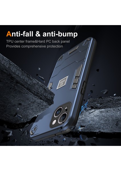 Apple iPhone14 Plus Telefon Kasası Koruyucu Sağlam Pc+Tpu Arka Kapak-Navy Mavi (Yurt Dışından)