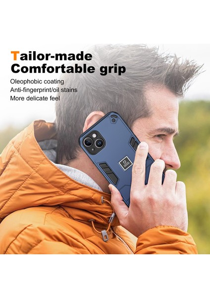 Apple iPhone14 Plus Telefon Kasası Koruyucu Sağlam Pc+Tpu Arka Kapak-Navy Mavi (Yurt Dışından)