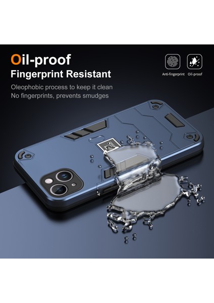 Apple iPhone14 Plus Telefon Kasası Koruyucu Sağlam Pc+Tpu Arka Kapak-Navy Mavi (Yurt Dışından)