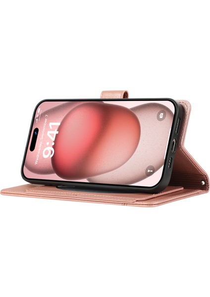Apple iPhone12 Pro Max Cep Telefon Kılıfı Pu Deri Stand Kapağı Ayna Rose Altın (Yurt Dışından) modelleri