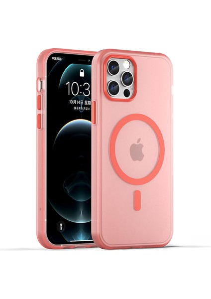 Apple iPhone12 Pro 6.1 Inç/12 6.1 Inç Yarı Saydam Mat Kapak Tpu+Pc Telefon Kılıfı Magsafe-Red ile Uyumlu (Yurt Dışından)