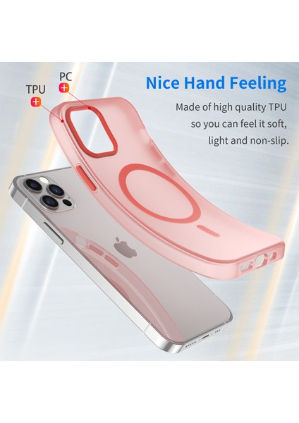 Apple iPhone12 Pro 6.1 Inç/12 6.1 Inç Yarı Saydam Mat Kapak Tpu+Pc Telefon Kılıfı Magsafe-Red ile Uyumlu (Yurt Dışından) fiyatları
