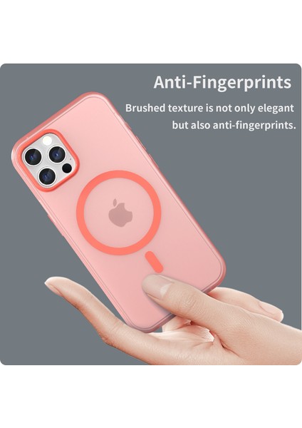 Apple iPhone12 Pro 6.1 Inç/12 6.1 Inç Yarı Saydam Mat Kapak Tpu+Pc Telefon Kılıfı Magsafe-Red ile Uyumlu (Yurt Dışından) modelleri