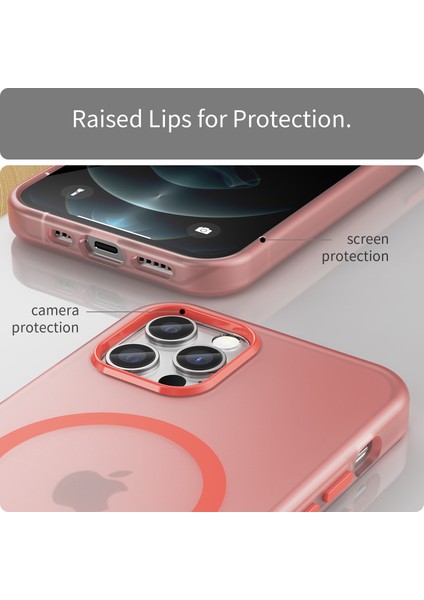 Apple iPhone12 Pro 6.1 Inç/12 6.1 Inç Yarı Saydam Mat Kapak Tpu+Pc Telefon Kılıfı Magsafe-Red ile Uyumlu (Yurt Dışından) fırsatları