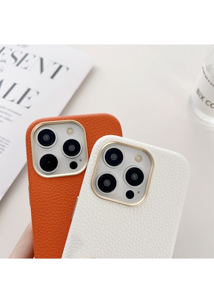 Apple iPhone14 Pro Max Manyetik Kılıf Magsafe Deri Kaplamalı Tpu Akıllı Telefon Kapak-Orange ile Uyumlu (Yurt Dışından)