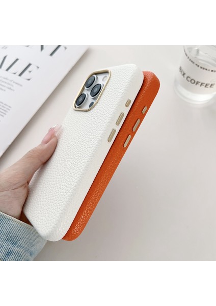 Apple iPhone14 Pro Max Manyetik Kılıf Magsafe Deri Kaplamalı Tpu Akıllı Telefon Kapak-Orange ile Uyumlu (Yurt Dışından)