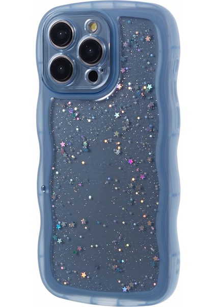 Apple iPhone14 Pro Case Epoxy Star Sequins Için Jtw Serisi Telefon Tpu Cover-Blue (Yurt Dışından)